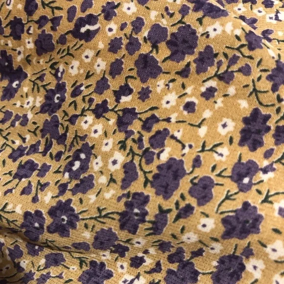 Free the Roses Floral Smocked Tiered Dress with puff sleeves cottage core size L - Picture 8 of 11